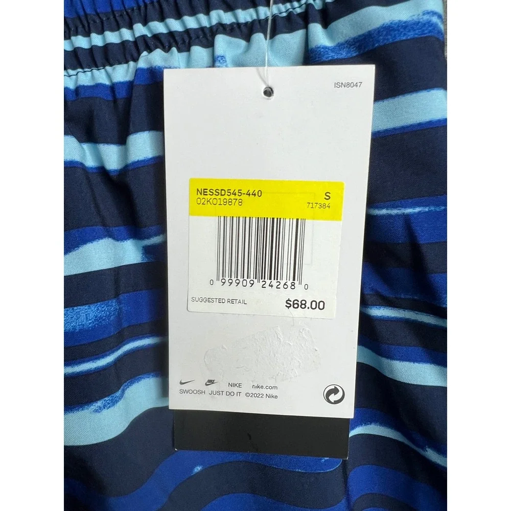 Nike Mens Swim Volley Shorts Blue Ombre Striped Trunks NESSD545-440 Small NWT
